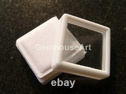 1000 Pcs 3 x 3 Cm White Gem Display plastic box Storage for Gems / Diamonds