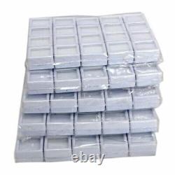 1000 Pcs Top Glass Gemstone Gem Display Storage Box Tool Coins (White, 3 x 3 cm)