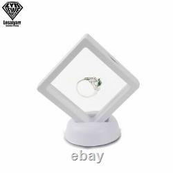100Pcs Earring Coin Gems Jewelry Storage Box Floating Display Stand Holder Case