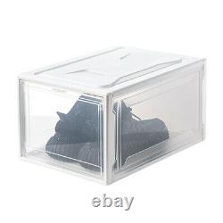 10X Magnetic Sneaker Storage Box Front Open Clear Plastic Shoe Display Container