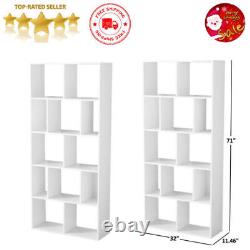 12-Cube Display Shelf Bookcase Storage Open Shelves Room Divider for Home Office
