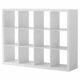 12 Cube Sleek Storage Organizer For Home/office Display Shelves White Finish