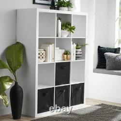 12 Cube Sleek Storage Organizer for Home/Office Display Shelves White Finish