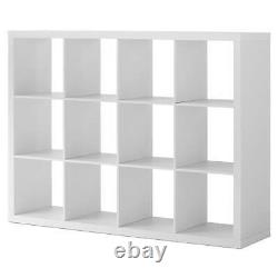 12-Cube Storage Organizer Bookcase Home Office Display Bookshelf Shelves White