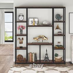 12-Shelf Large Bookcase Bookshelf Open Display Storage Shelves for Home Office