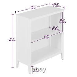 2/4-Shelf Solid Wood Bookcase Bookshelf Open Storage Display Rack Living Room