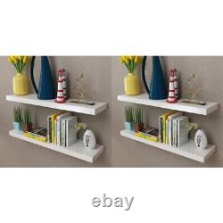 2/4Wooden Shelves Set White Photo Shelf Display Storage Floating Home Decor