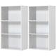 2 Pcs 3 Tier Open Shelf Bookcase Multi-functional Storage Display Cabinet White