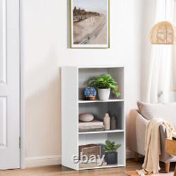 2 PCS 3 Tier Open Shelf Bookcase Multi-functional Storage Display Cabinet White