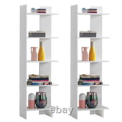 2 PCs Bookcase Storage 5-Tier Open Shelf Display Room Divider for Home Office