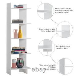 2 PCs Bookcase Storage 5-Tier Open Shelf Display Room Divider for Home Office