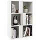 2 Pcs 6 Cube Wood Bookshelf 3-tier Display Storage Rack For Home Office White