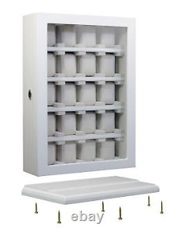 20 Slot White Wood Watch Display Hanging Storage Box Stand for Oversized Watches