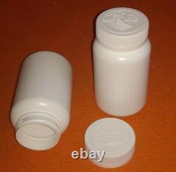 200cc / 280 White Round HDPE Plastic Wide Mouth Medicine Bottles & Safety Caps