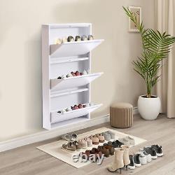 3-Layer Shoe Rack Cabinet Modern Shoe Storage Display Organizer For Hallway