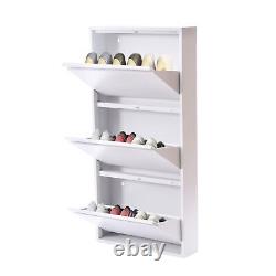 3-Layer Shoe Rack Cabinet Modern Shoe Storage Display Organizer For Hallway