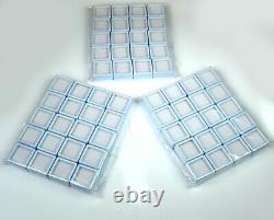 3 Pack 60 Pcs/30mm White Plastic Box Storage For Gemstones/Wholesale Gem Display