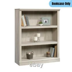3-Shelf Bookcase Adjustable Storage Cottage Style Display Organizer Off-White