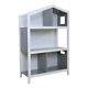 3-shelf Wood Bookcase White & Grey Bookshelf Storage Display Bookshelf Cabinet