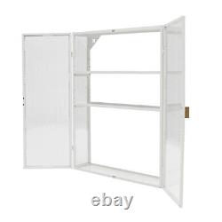 3 Tier 2 Door Wall Cabinet Storage Display Rack Detachable Shelves Adjustable