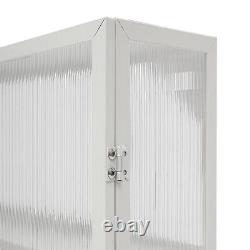 3 Tier 2 Door Wall Cabinet Storage Display Rack Detachable Shelves Office Home