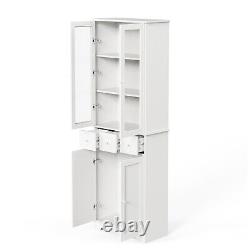3-Tier Bookcase Bookshelf Display Cabinet Storage Shelves with LED Lights