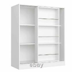 3 Tier Bookshelf Bookcase Shelves Storage Display Unit Wood With Sliding Door
