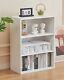 3 Tier Bookshelf, Small Storage Shelves, Wood Open Display 3 Tier Shelf, White