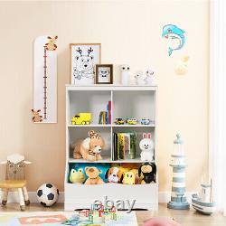 3-Tier Children's Bookcase Toy Bin Floor Cabinet Storage Display Organizer White
