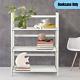 3-tier Folding Stackable Shelf Bookcase Solid Pine Wood Display Storage White