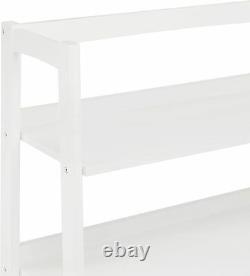 3-Tier Mid-Century Modern Bookcase Shelves Etagere Wooden Display Storage White
