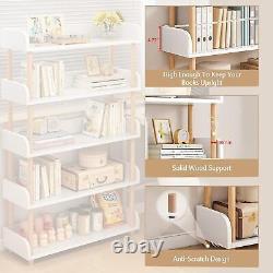 3-Tier Wooden Open Bookcase Display Bookshelf Home Office Storage Cabinet White