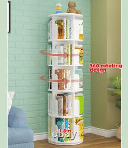 360° 5-Layer Rotating Bookshelf Bookcase Freestanding Storage Shelf Display Rack