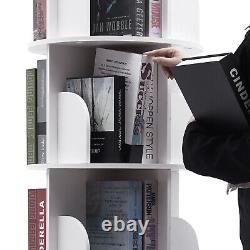 360° Rotating Bookshelf Bookcase Storage Shelf Freestanding Display Rack 5 Tier