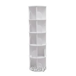 360° Rotating Bookshelf Bookcase Storage Shelf Freestanding Display Rack 5 Tier