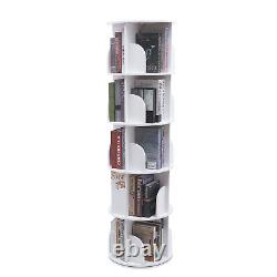 360° Rotating Bookshelf Bookcase Storage Shelf Freestanding Display Rack 5 Tier