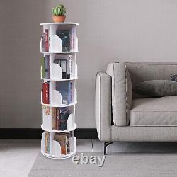 360° Rotating Bookshelf Bookcase Storage Shelf Freestanding Display Rack 5 Tier