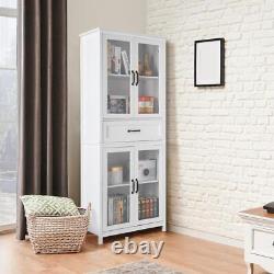 4 Door Storage Cabinet Kitchen Pantry Organizer Shelve Cupboard Bedroom withDrawer