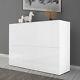 4 Doors Storage Cabinet White High Gloss Front Sideboard Display Cupboard Modern