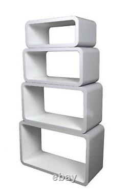 4 Piece Retro Floating Shelves Cube Bookcase Display Shelf Storage NEW COLOR UK