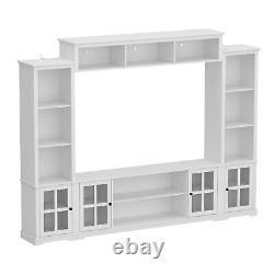 4 Piece Wall Unit TV Stand Bookshelf Console Table Storage Display Media 4 Door