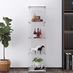 4 Shelf Glass Display Cabinet, Glass Curio Cabinets Bookshelf Display Trophy Case