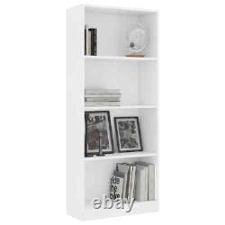 4-Tier Book Cabinet Bookcase Storage Organizer Display Storage Bookshelf White