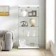 4-tier Glass Display Cabinet Curio Cabinet Bookshelf Storage Cabinet For Home
