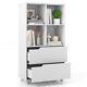 4-tier Living Room Open Display Storage Bookcase With 2 Drawers & 4 Storage Cube