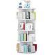 4-tier Rotating Corner Bookshelf Open Display Storage Shelf Wood Bookcase White