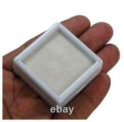 400 Pcs Top Glass Gemstone Gem Display Storage Box Tool Coins (White, 3 x 3 cm)