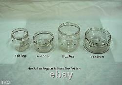 4oz/ 8 oz Short PET Plastic Clear Containers Jars w Lined Cap Pick Lot & Color