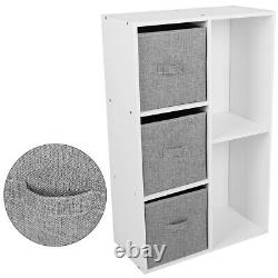5/8 Cube Bookcase White Bookshelf Storage Display Shelves Organizer Room Divider