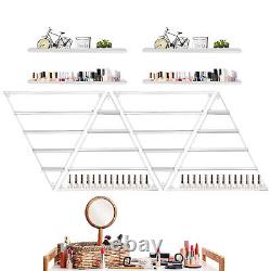 5-Layer White Nail Polish Rack Large Display Storage Organizer Wall-mounted US